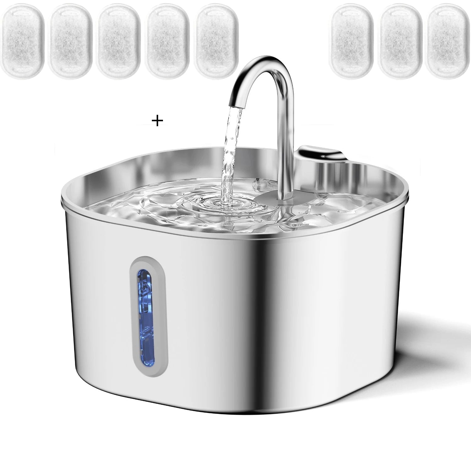 Elevate Your Pet's Hydration with the Ultra-Quiet Stainless Steel Cat Water Fountain - 2.2L Pet Water Dispenser with Filter for Cats and Dogs