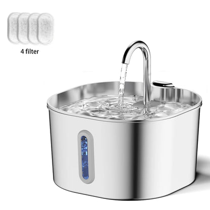 Elevate Your Pet's Hydration with the Ultra-Quiet Stainless Steel Cat Water Fountain - 2.2L Pet Water Dispenser with Filter for Cats and Dogs
